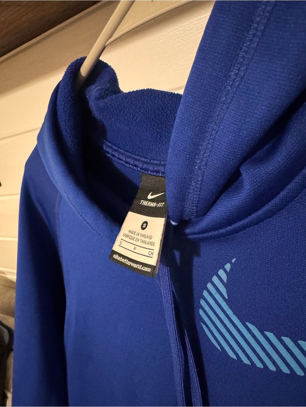 NIKE SMALL MENS SMALL BLUE HOODIE GUC
